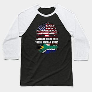 American Grown with South African Roots USA Flag Baseball T-Shirt